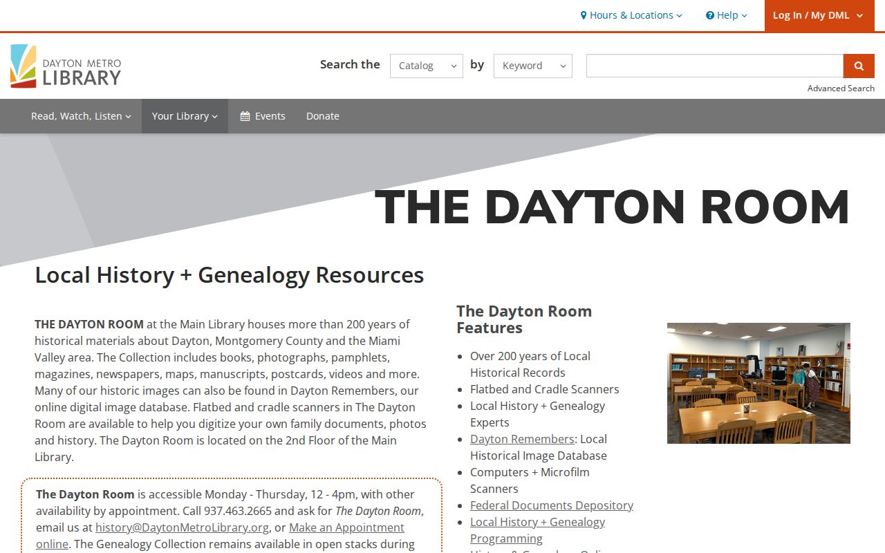Montgomery County city directory research at the Dayton Room local history collection