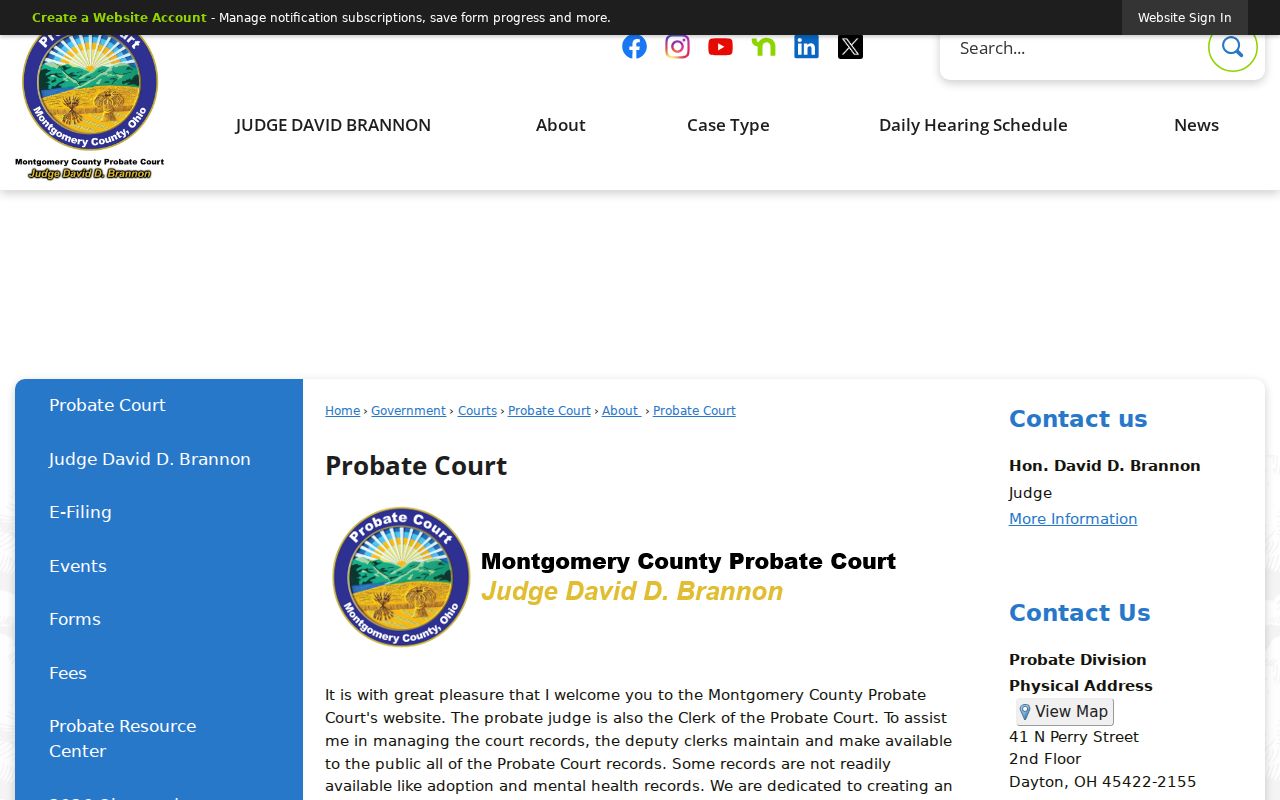 Montgomery County residents directory Probate Court