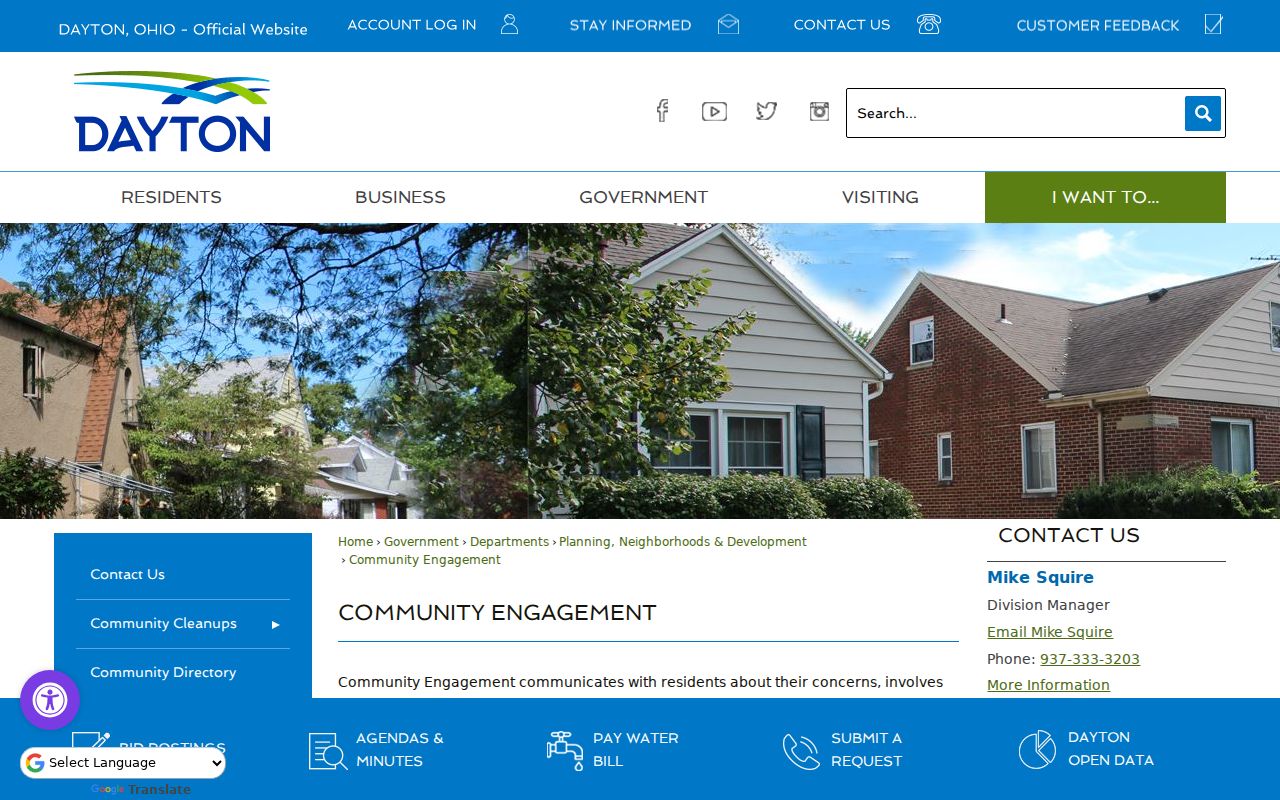 Montgomery County neighbors Dayton Community Engagement access