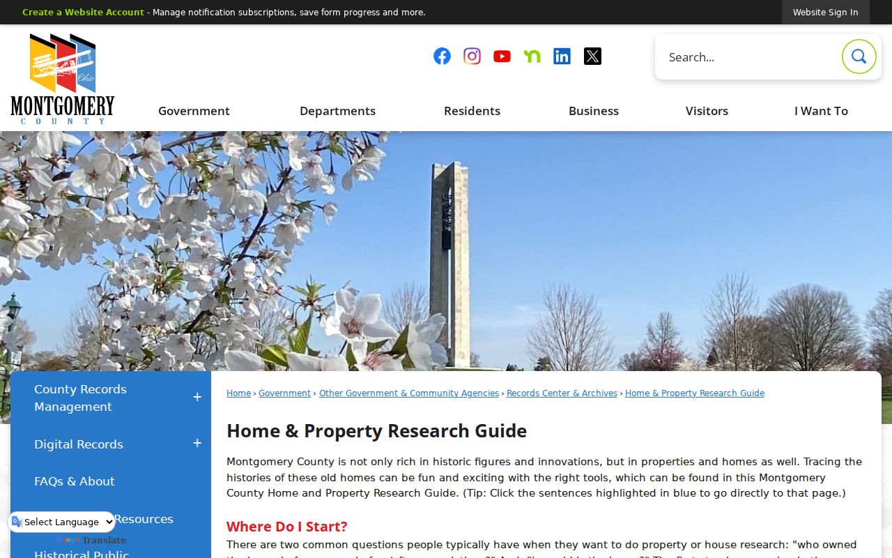 Montgomery County previous residents home and property research guide