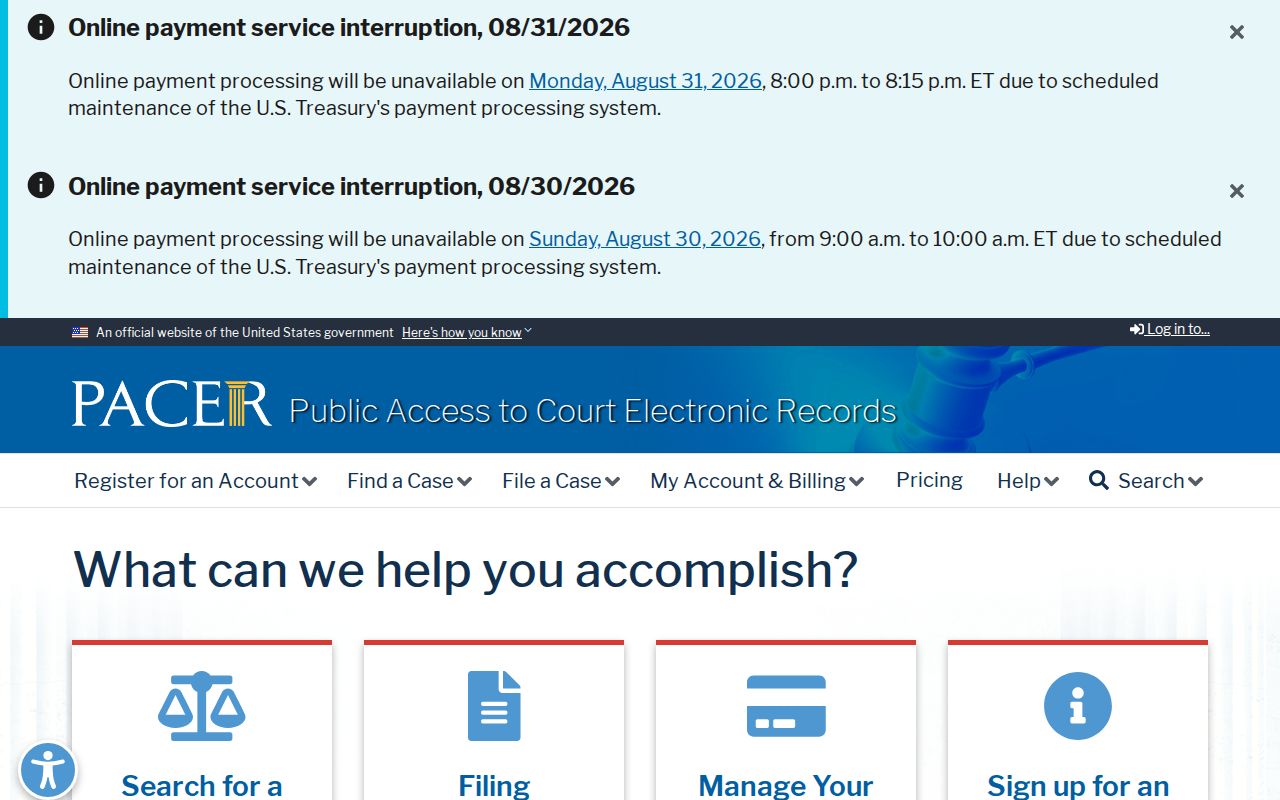Montgomery County resident lookup federal PACER court records