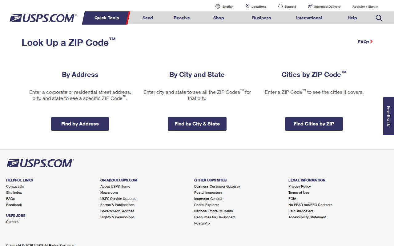Montgomery County ZIP code directory USPS address verification lookup